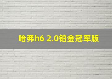 哈弗h6 2.0铂金冠军版